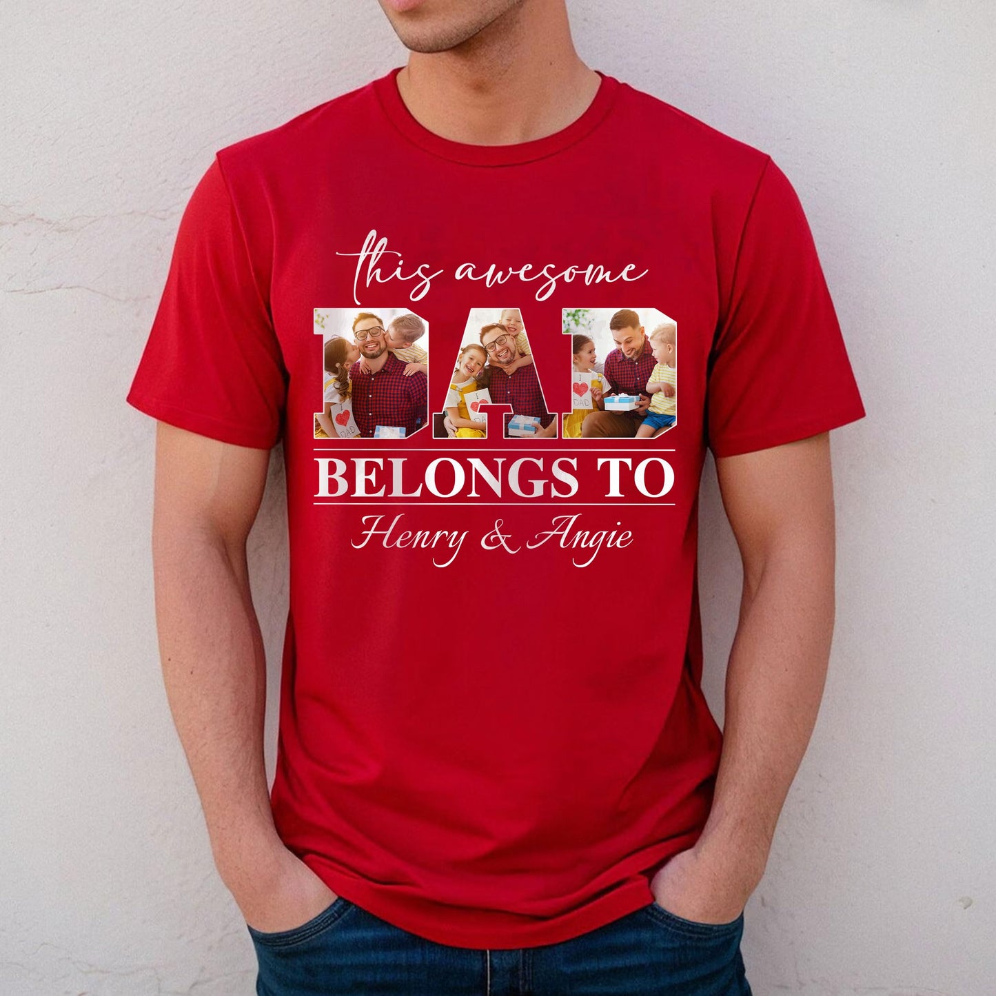 Personalized Fathers Day Shirts for Dad, Grandpa Shirt with Grandkids Names, Gifts for Dad Hunting Fishing