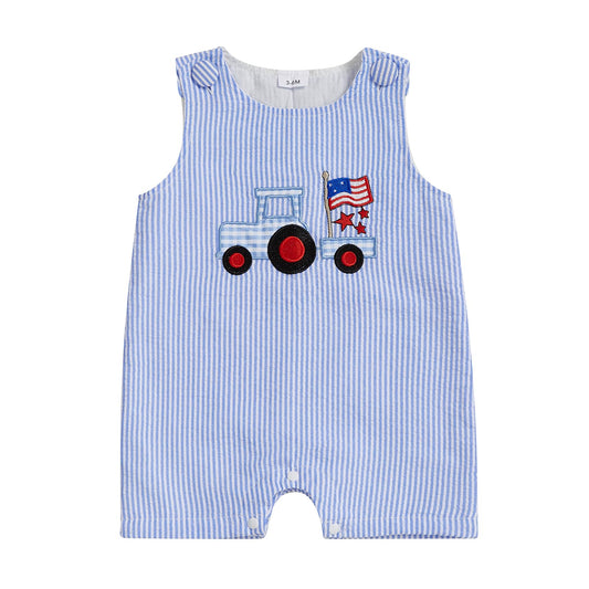 YINGISFITM Newborn Baby Boy Clothes Sailboat Overalls Sleeveless Jumpsuit Infant Bodysuit Toddler Outfits