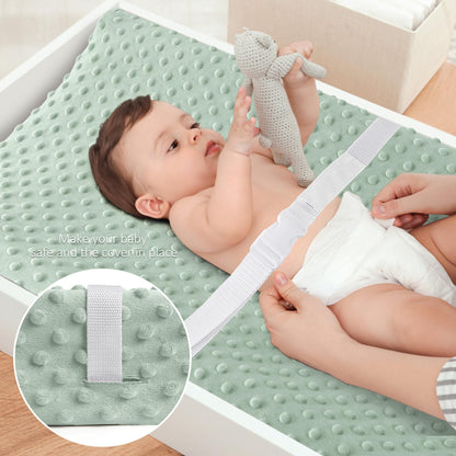 Susurration 2Pack Changing Pad Covers Super Soft Minky Dots Plush Changing Table Covers 33x17x7in Breathable Changing Pad Sheets for Unisex Baby Girls and Boys (Beige&Brown)