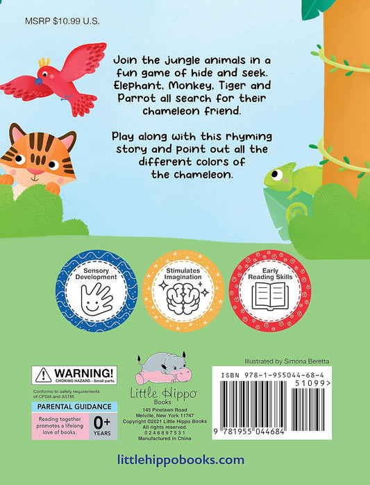 Chameleon's Colors - Children's Touch and Feel Storybook with 2-Way Sequins - Sensory Board Book