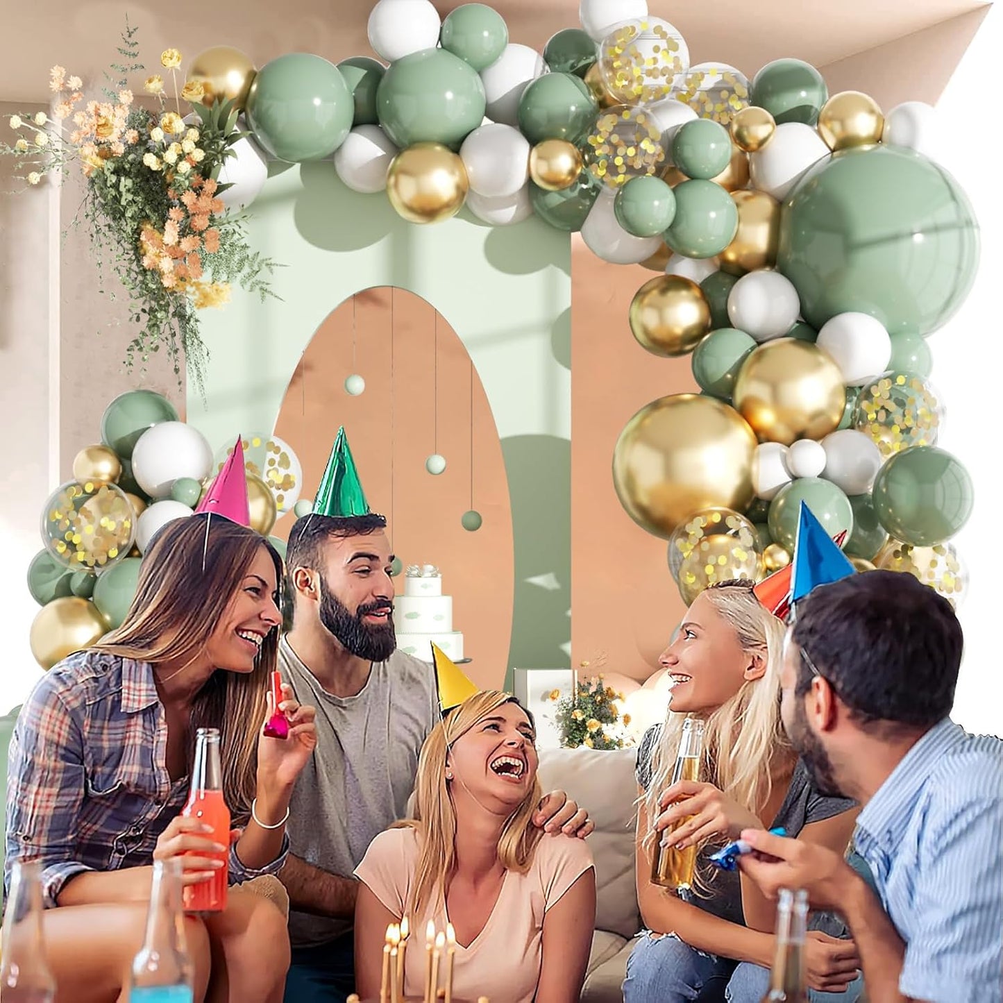 166 PCS Sage Green Balloon Arch Kit Green Balloons Sage Green Baby Shower Decorations Generally used for New Years Decorations Graduation Decorations Easter Decorations Green Birthday Decorations