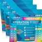 HydroMATE Electrolytes Powder Drink Mix Packets Hydration Accelerator Low Sugar Rapid Party Recovery Plus Vitamin C Variety Pack 30 Count