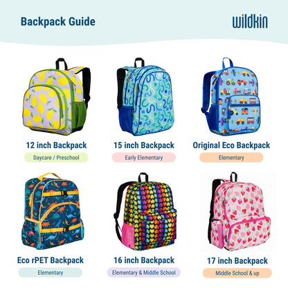Wildkin 12-inch Kids Backpack – Padded, Adjustable, Ideal for Daycare & Travel - Trains, Planes, and Trucks
