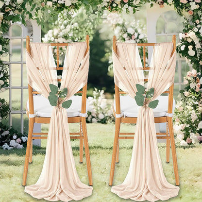 QueenDream Light Blue Sashes Chair Aisle Decorations: 24 Pack Baby Shower Chair Cover 8FT Long Tulle Draping Fabric Wedding Reception Church