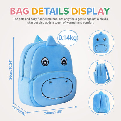 MICHLEY Toddler Backpack Plush Animal SchoolBag Cartoon Girls Travel Bag Mini Baby Daypack for Kids Kindergarten Pre School Bags, Cow