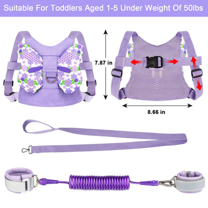 Accmor 3 in 1 Toddler Harness Leashes + Anti Lost Wrist Link, Kids Harness Children Leash for Girls, Child Anti Lost Leash Baby Cute Harness Belt Strap Hold Kids Close While Walking