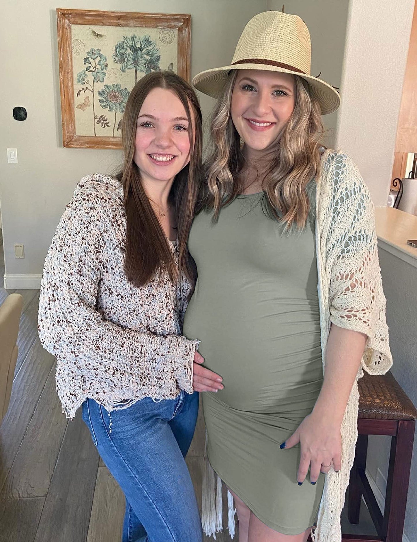 Peauty Everyday Essentials Maternity Bodycon Dress Side Ruch & Short Sleeve Dress for Baby Shower Daily (S-2XL)