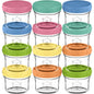 KeaBabies 4pk 8oz & 4pk 4oz Glass Baby Food Containers with Lids - Leak-Proof,Microwavable Small Glass Jars,Baby Purees & Toddler Snack Storage Containers,BPA-Free,Dishwasher & Freezer Safe(Musk Dusk)