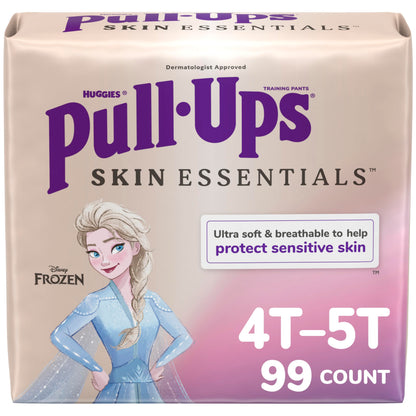Pull-Ups Girls' Skin Essentials Potty Training Pants, Training Underwear, 2T-3T (16-34 lbs), 124 Ct (4 Packs of 31)