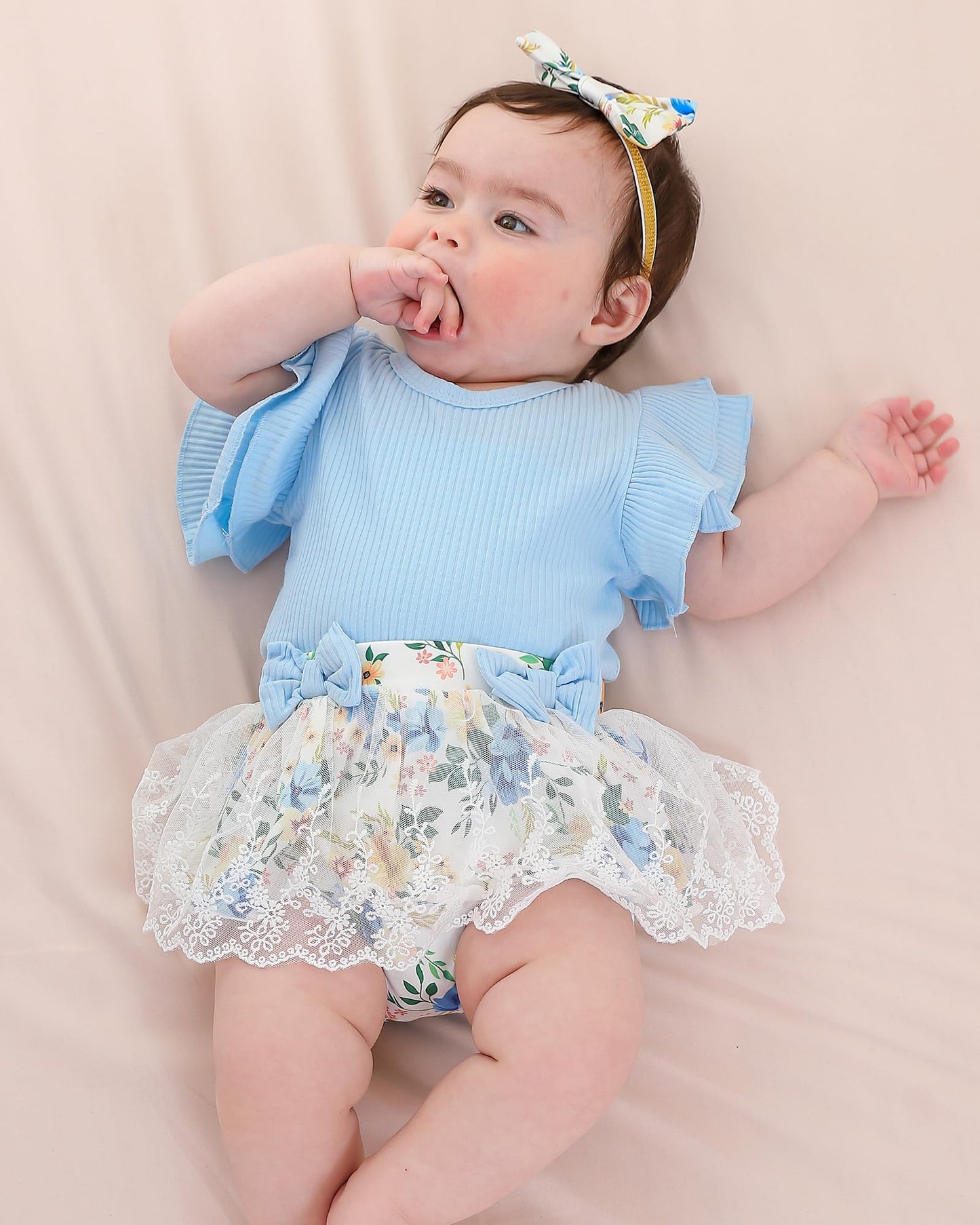 Mioglrie Preemie Clothes Girl Newborn Girl Outfits Infant Baby Girl Clothes Summer Romper Dress Shorts Set
