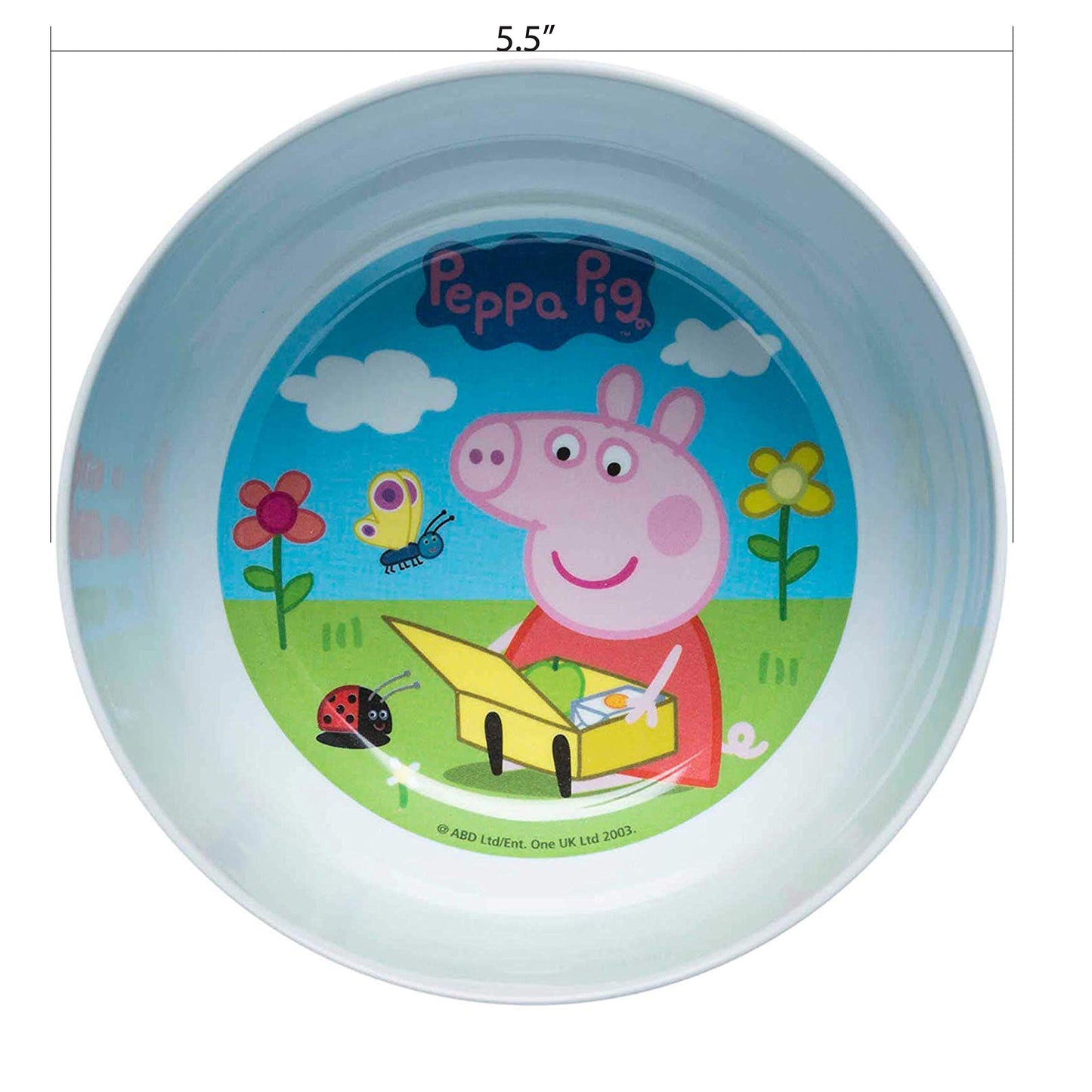 Zak Designs 5-Piece Dinnerware Set, Baby Shark - Durable Plastic & Stainless Steel - Includes Water Bottle, 8-Inch Plate, 6-Inch Bowl, Fork & Spoon - Suitable for Kids Ages 3+