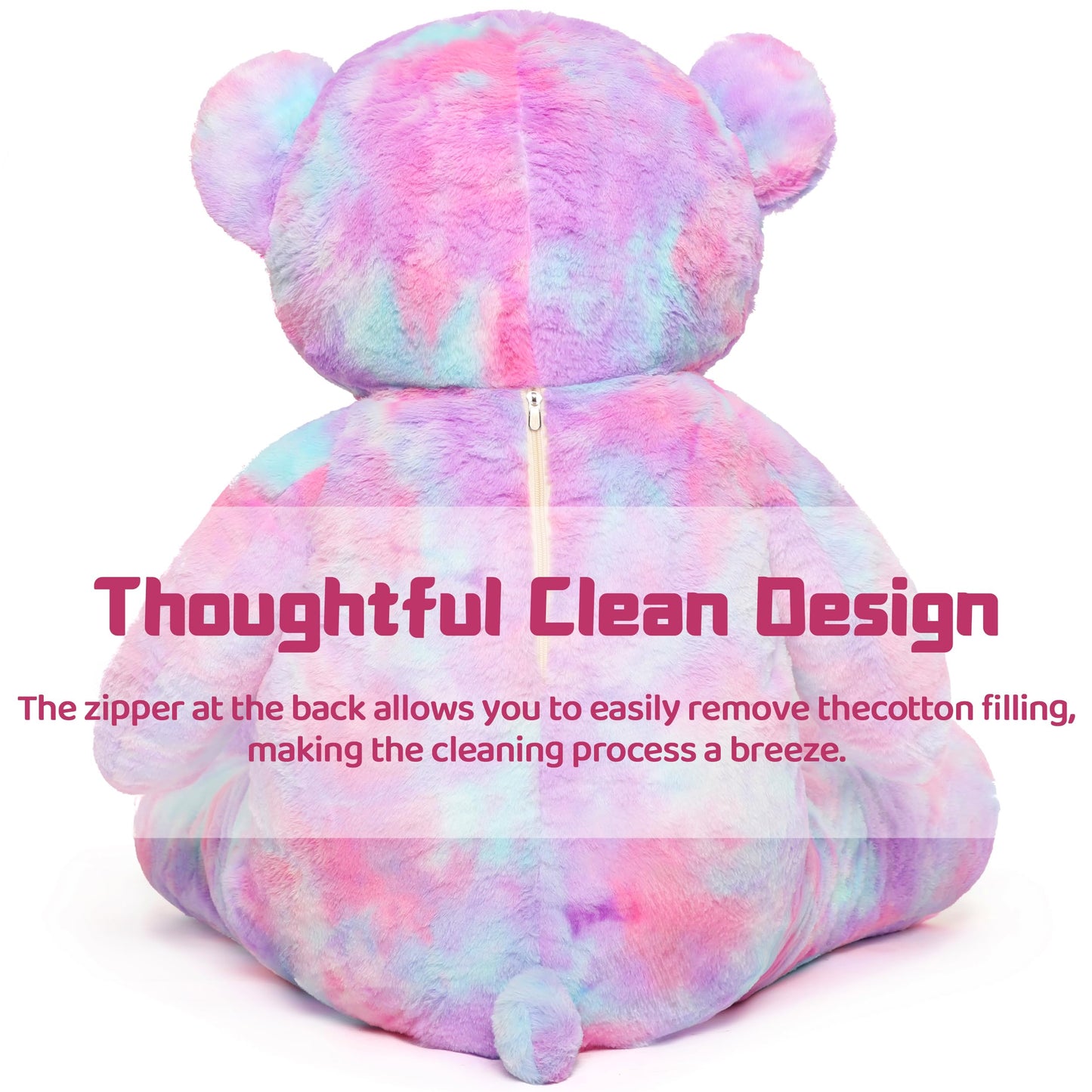 Tezituor 59" Gaint Teddy Bear Stuffed Animal,5ft Life Size Big Teddy Bears,Light Brown Cute Soft Plush Toy,Gifts for Kids Girls Boys Girlfriend Valentine,Christmas,Birthday,Baby Shower,Wedding Party