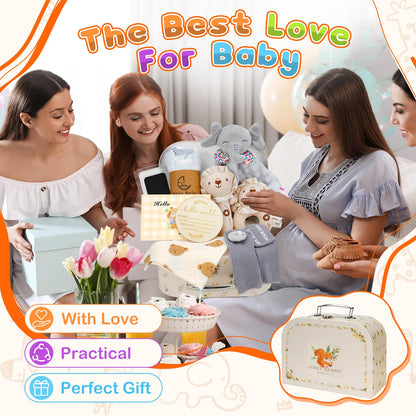 Baby Boy Gifts for Baby Shower, 10Pcs Newborn Baby Shower Boy Gift, Premium & Exquisite Welcome Baby Gift Basket Set Baby Boy Shower Gifts, Baby Boy Gift Basket Set & Baby Boy Gifts Set