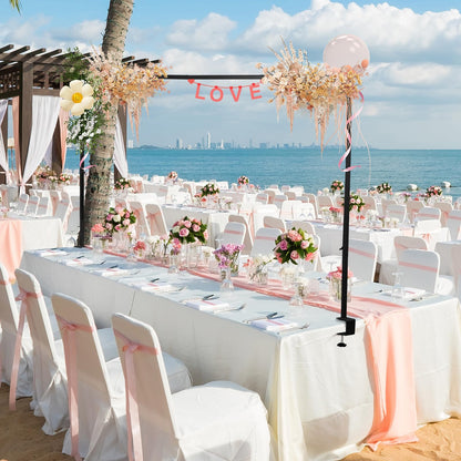 Over The Table Rod Stand with Clamps,Black 33"-100" Adjustable Table Top Frame Backdrop Stand Table Balloon Stand for Wedding Halloween Birthday Party Birthday Christmas Baby Shower Decor
