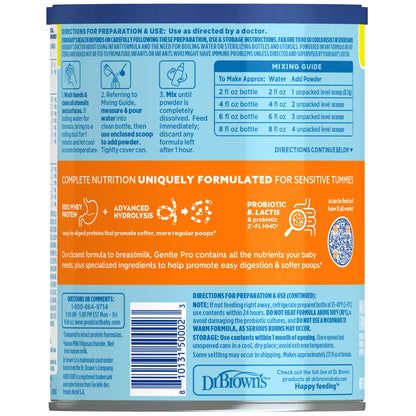 Good Start | Dr. Brown’s Gentle Pro, Baby Formula Powder, For Sensitive Tummies, Easy Digestion and Softer Poops, Infant Formula with Probiotics, DHA, Non-GMO, 20 Ounce