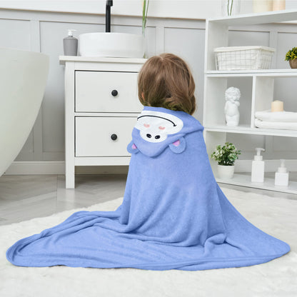 HIPHOP PANDA Hooded Towel - Rayon Made from Bamboo, Bath Towel with Bear Ears for Newborn, Babie, Toddler, Infant - Absorbent Large Baby Towel - Yellow Duck, 30 x 30 Inch
