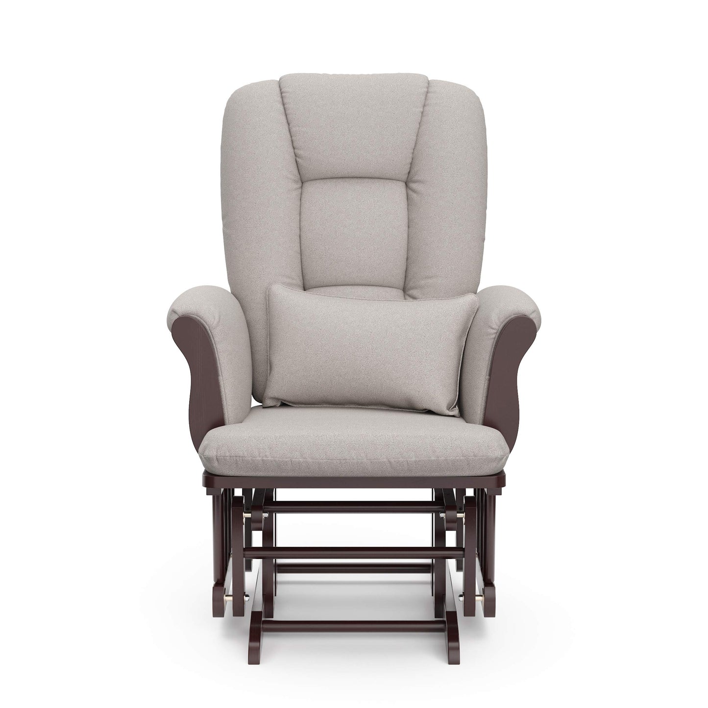 Storkcraft Tuscany Custom Glider and Ottoman with Free Lumbar Pillow (White/Slate Gray Swirl) - Cleanable Upholstered Comfort Rocking Nursery Chair with Ottoman