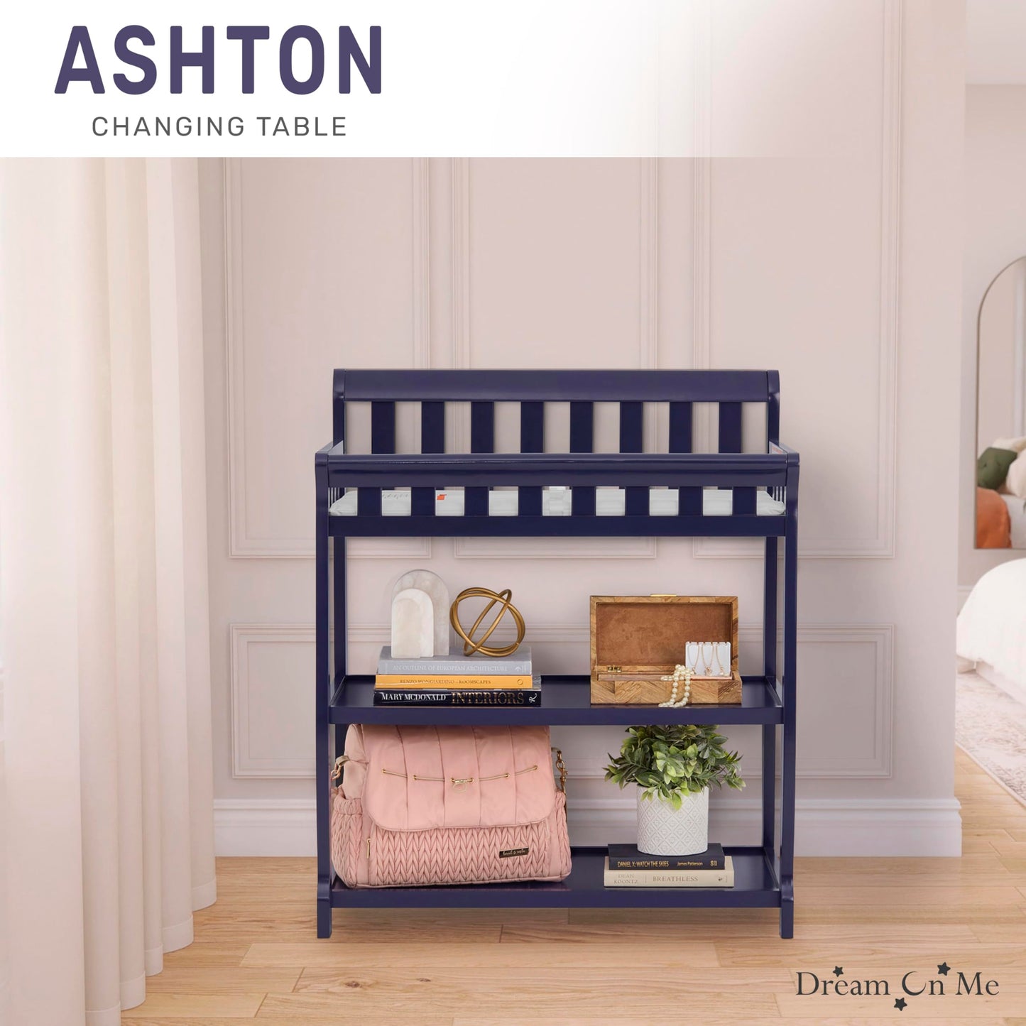 Dream On Me Ashton Changing Table, Natural, 34x20x40 Inch (Pack of 1)
