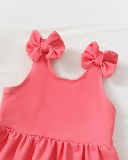 Mioglrie Baby Infant Swimsuit Girl Toddler Bathing Suit Girl Summer Beach Bikini Tankini Swimwear Hat 3-24 Months 2t-5t
