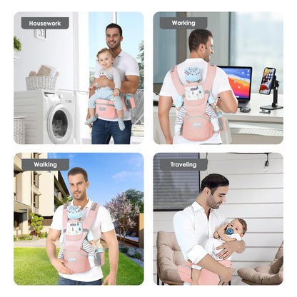 Baby Carrier Newborn to Toddler - Debark Baby Carrier with Hip Seat, 6-in-1 Adjustable Detachable Ergonomic Infant Carrier for Babies from 0-36 Months, Ideal for Baby Travel Essentials (Grey)