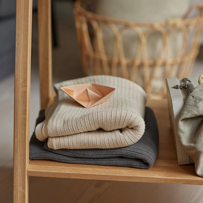 Knitted Organic Cotton Baby Blanket- Swaddle Blanket, 30" x 40" Soft Receiving Blanket for Newborn (Mochachino)