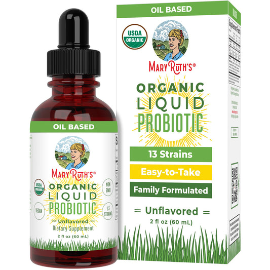 MaryRuth Organics USDA Organic Liquid Probiotic | Digestive Health | Probiotics for Women, Men, Kids | Acidophilus Probiotic | Vegan | Travel Friendly | 20 Servings