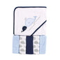 Luvable Friends Unisex Baby Hooded Towel with Five Washcloths, Cotton,Polyester,Ikat Elephant, One Size