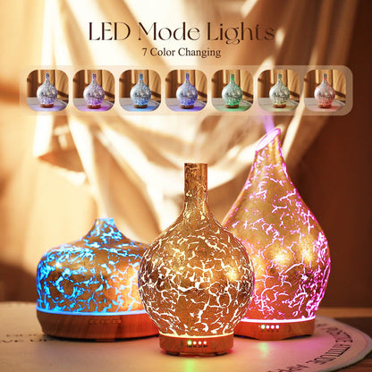 Porseme 3D Essential Oil Diffuser Cool Mist Humidifier Ultrasonic Aromatherapy Diffuser,150ml Last 6h,Auto Shut-Off,Air Refresh,Decoration for Home,Office,Yoga,Baby,Sleep