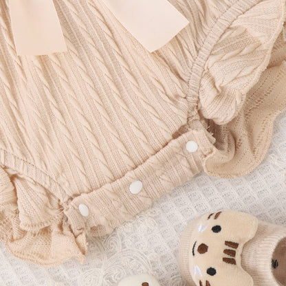 Douhoow Infant Baby Girl Plaid Romper Baby Short Sleeve Pleated Romper Bodysuit Summer Spring Outfits