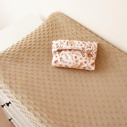Konssy Minky Changing Pad Cover 2 Pack, Soft Minky Dots Plush Diaper Changing Table Cover Set, Breathable Changing Pad Sheets for Baby Girls Boys (Pink Spring, Blush)