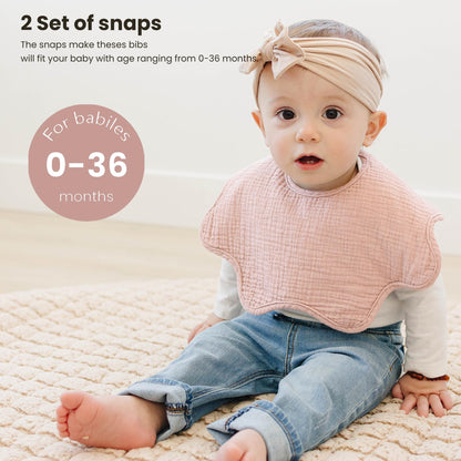Konssy Muslin Baby Bibs 100% Cotton Absorbent Bandana Drool Bibs for Teething and Drooling, 6-Pack for Baby Boys & Girls