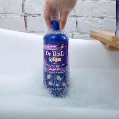 Dr Teal's Kids 3-in-1 Sleep Bath: Bubble Bath, Body Wash & Shampoo with Melatonin & Essential Oil, 20 fl oz (Pack of 3)