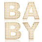 4 Pcs Wooden Nursery Decor Baby Letters Sign Rattan 8 Inch Wood Wildflower Nursery Letters Boho Wall Decor for Baby Shower Newborn Birthday Gift