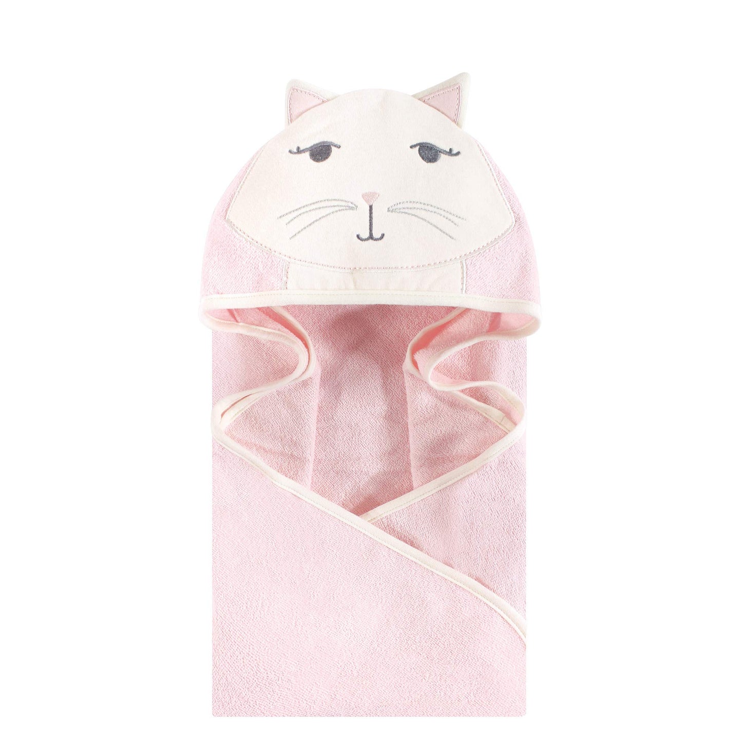 Hudson Baby Unisex Baby Cotton Animal Face Hooded Towel, Pretty Elephant, One Size