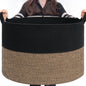 INDRESSME XXXLarge Cotton Rope Basket 21.7" x 21.7" x 13.8" Woven Baby Laundry Blanket Basket Toy Baskets with Handle Storage Comforter Cushions Thread Laundry Hamper