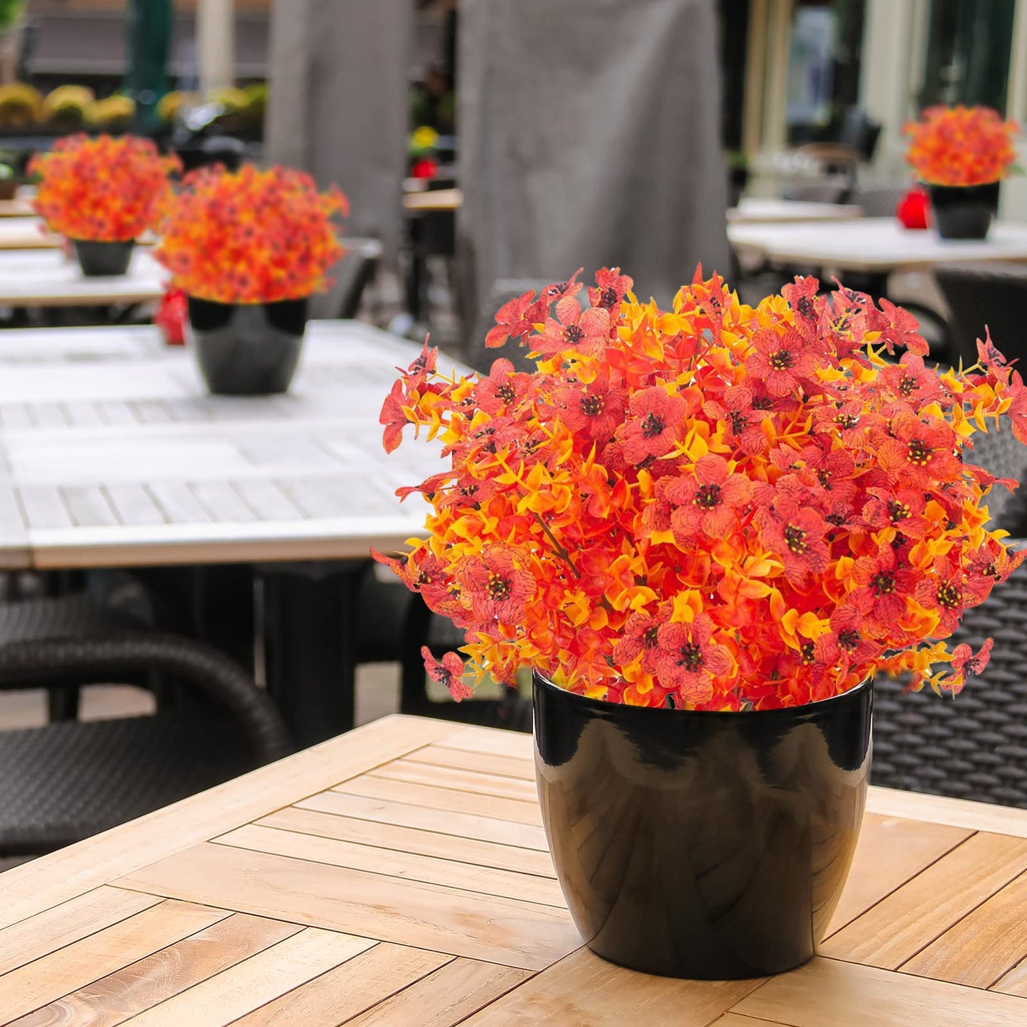 12 Bundles Artificial Flowers Outdoor UV Resistant Fake Plastic Plants Indoor Outside Hanging Plants Garden Porch Window Box Home Wedding Farmhouse Festive Shrub Decor (Pink)