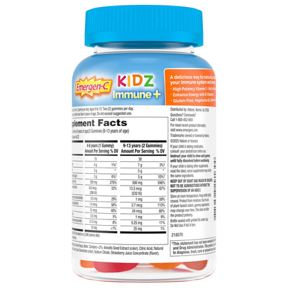 Emergen-C Kidz Daily Immune Support Dietary Supplements, Flavored Gummies with Vitamin C and B Vitamins for Immune Support, Berry Bash - 44 Count
