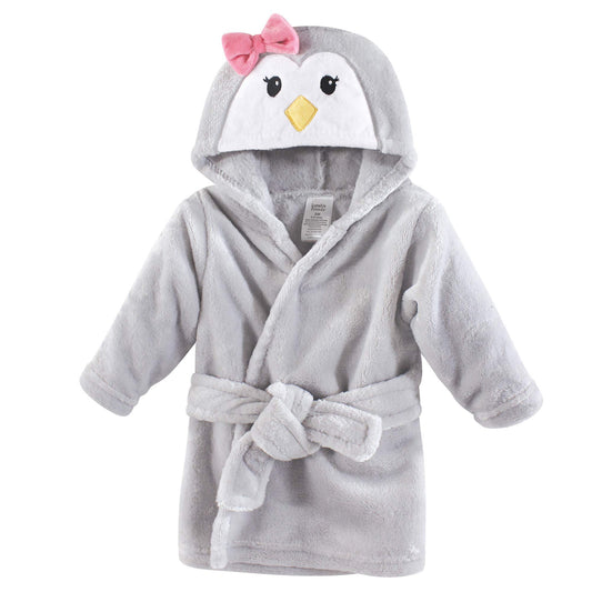 Luvable Friends Unisex Baby Plush Bathrobe, Floral, 0-9M
