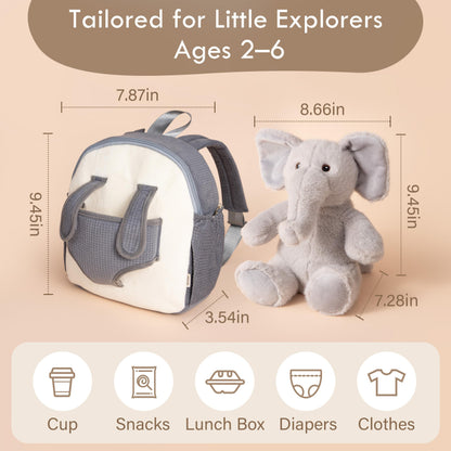 Moonkie Hug & Go™ Reindeer Toddler Backpack – Soft Plush Bag with Take-Along Toy for Kids Aged 2–4 | Ideal for Daycare | Travel & Birthday Gifts