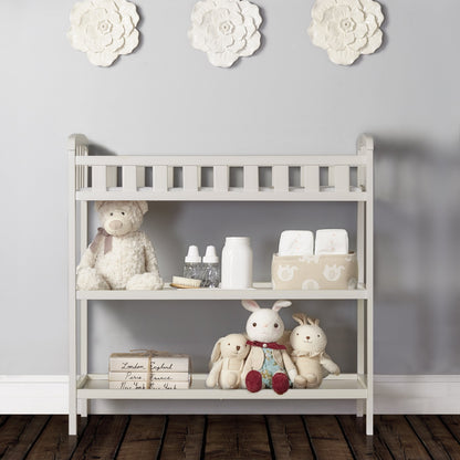 Dream On Me Emily Changing Table In Natural, Comes With 1" Changing Pad, Features Two Shelves, Portable Changing Station, Made Of Sustainable New Zealand Pinewood