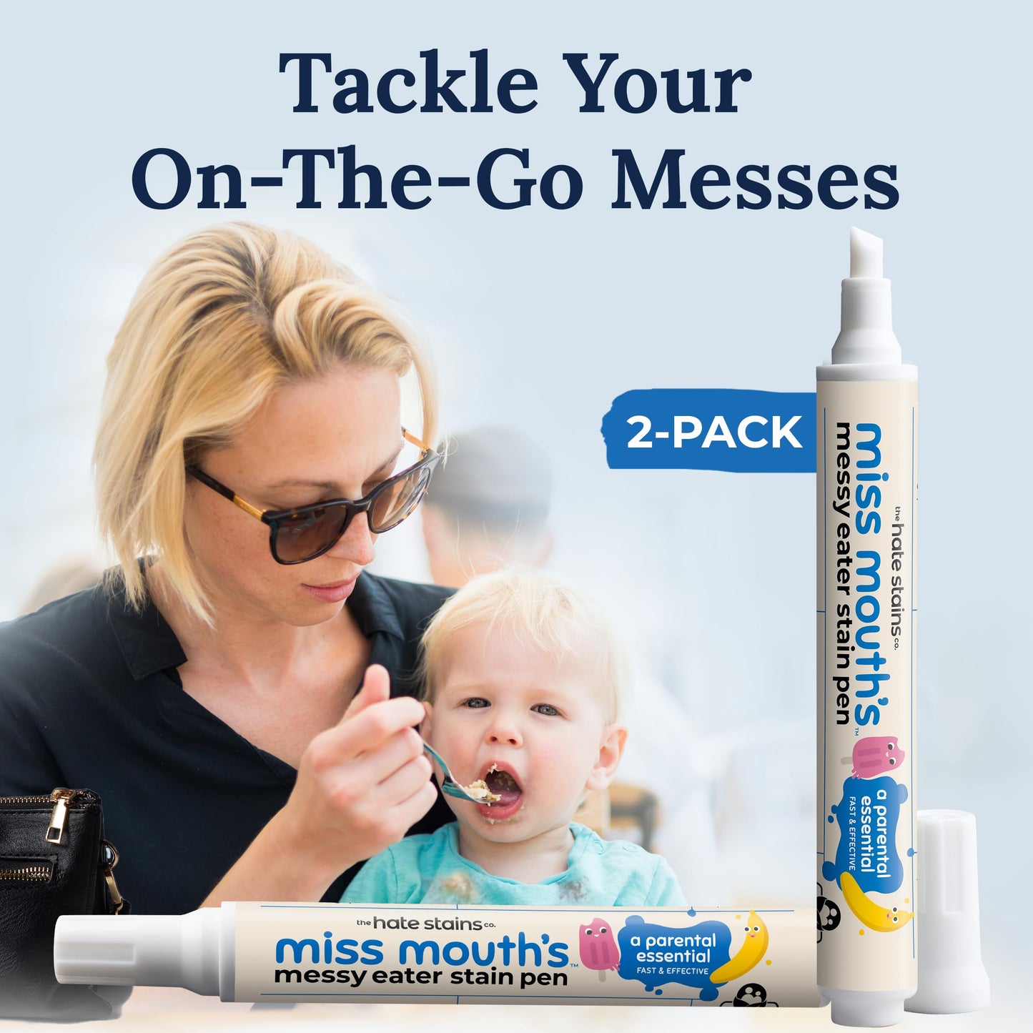Miss Mouth's Messy Eater Stain Treater Spray - 4oz 2 Pack Stain Remover - Newborn & Baby Essentials - No Dry Cleaning Food, Grease, Coffee Off Laundry, Underwear, Fabric