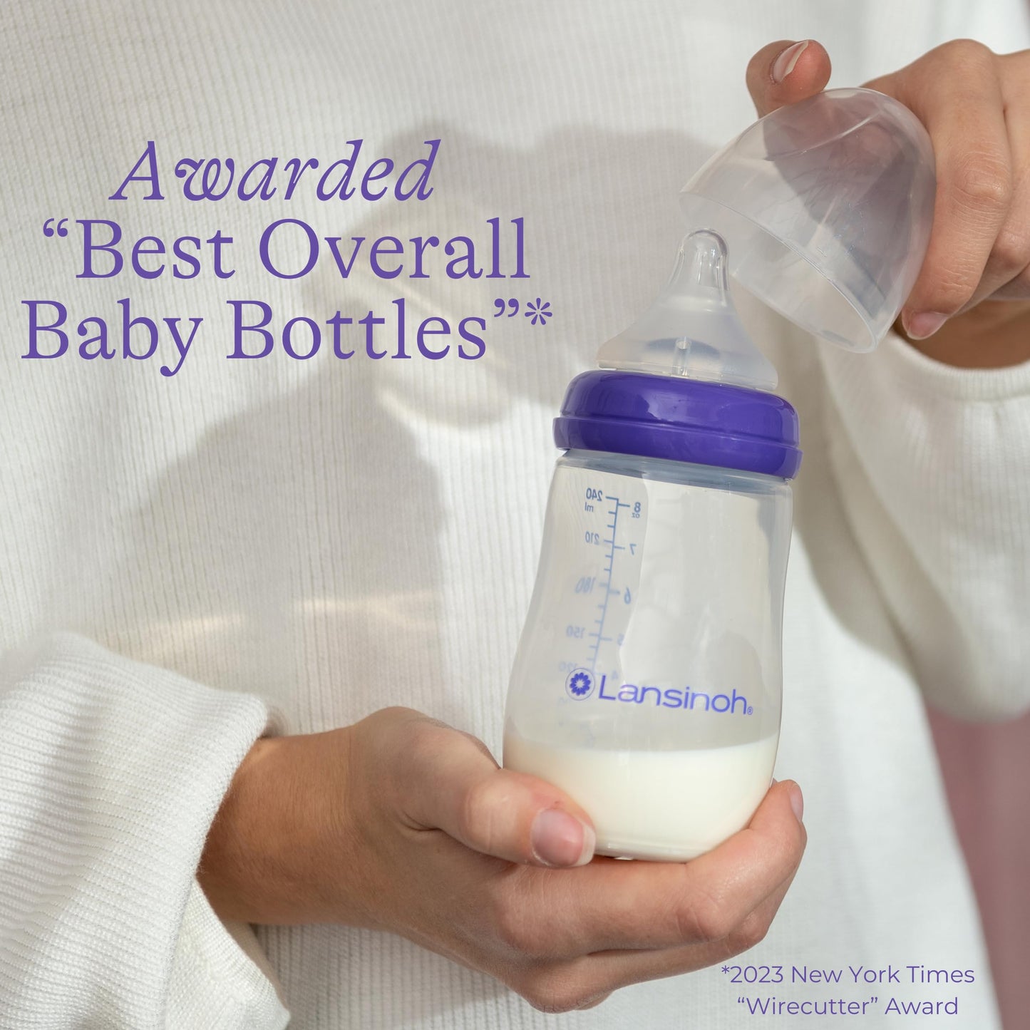 Lansinoh Anti-Colic Baby Bottles for Breastfeeding Babies, 5 Ounces, 3 Count, Includes 3 Slow Flow Nipples, Size S