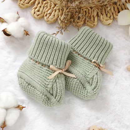 mimixiong Baby Booties Newborn Infant Sock Shoes Hand Knitting Crochet Boy and Girl Cozy Shoes