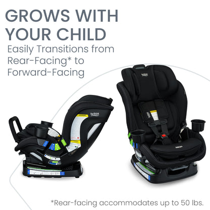 Britax Poplar S Convertible Car Seat, 2-in-1 Car Seat with Slim 17-Inch Design, ClickTight Technology, Arctic Onyx