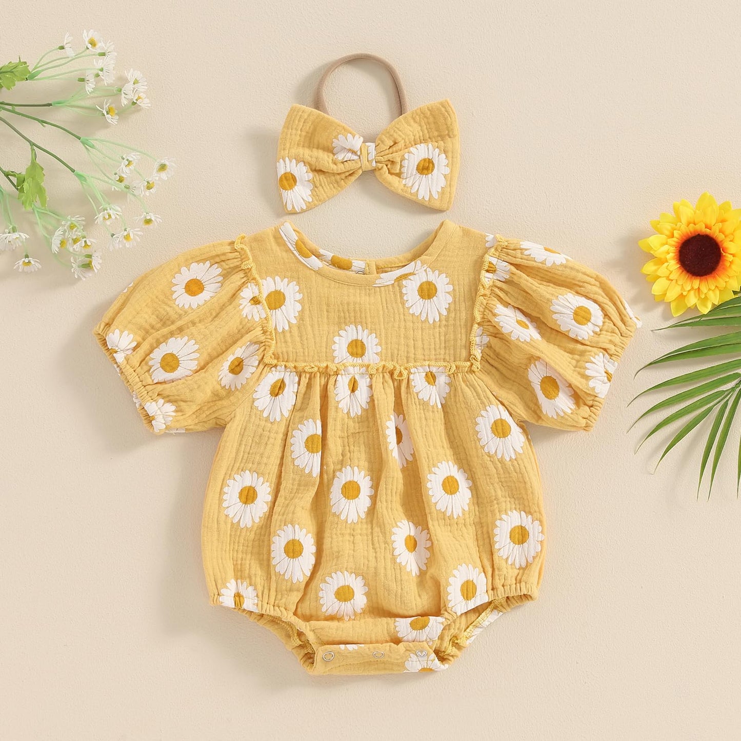 FIOMVA Summer Chicken Baby Clothes Newborn Baby Girl Farm Outfit Toddler Short Sleeve Bubble Romper Infant Bodysuit