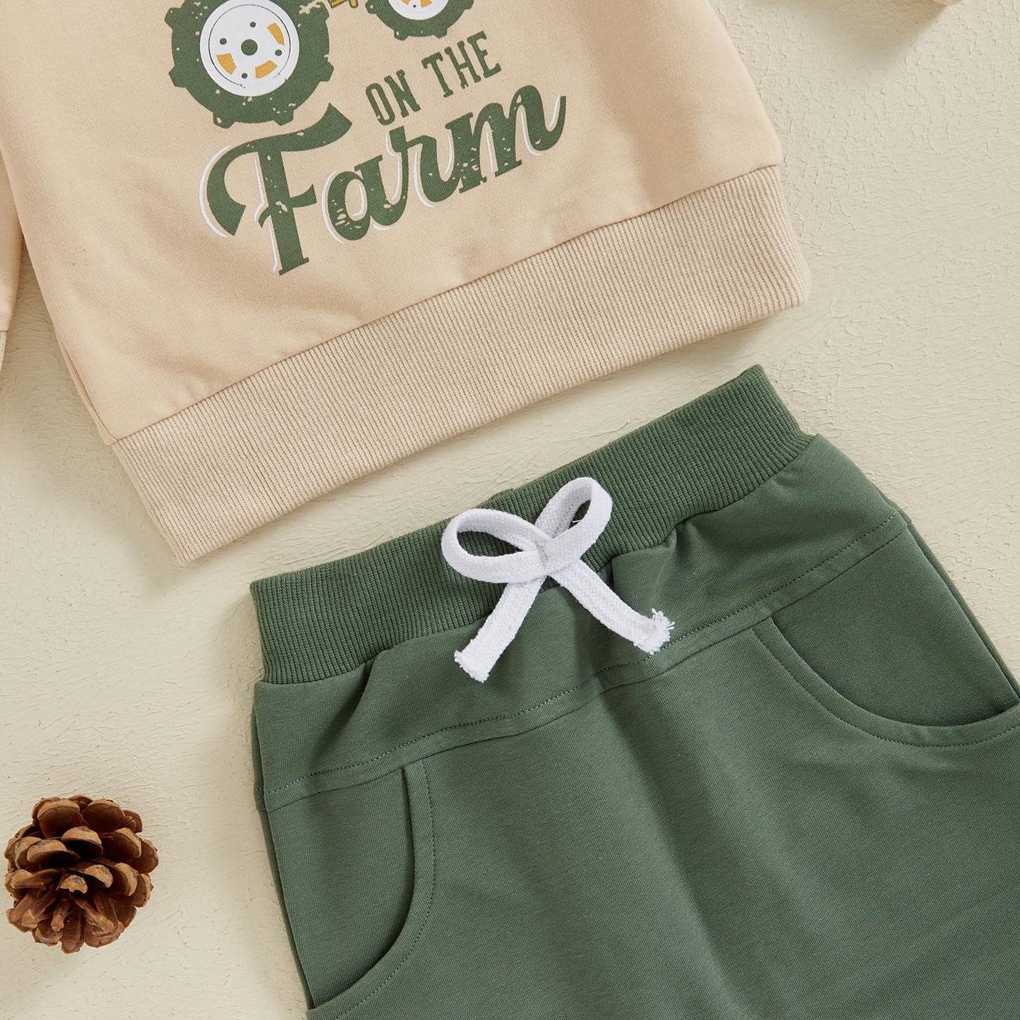Toddler Baby Boy Fall Winter Outfits Tractor Print Long Sleeve Sweatshirt Pants Set Kids Sweatsuit Clothes