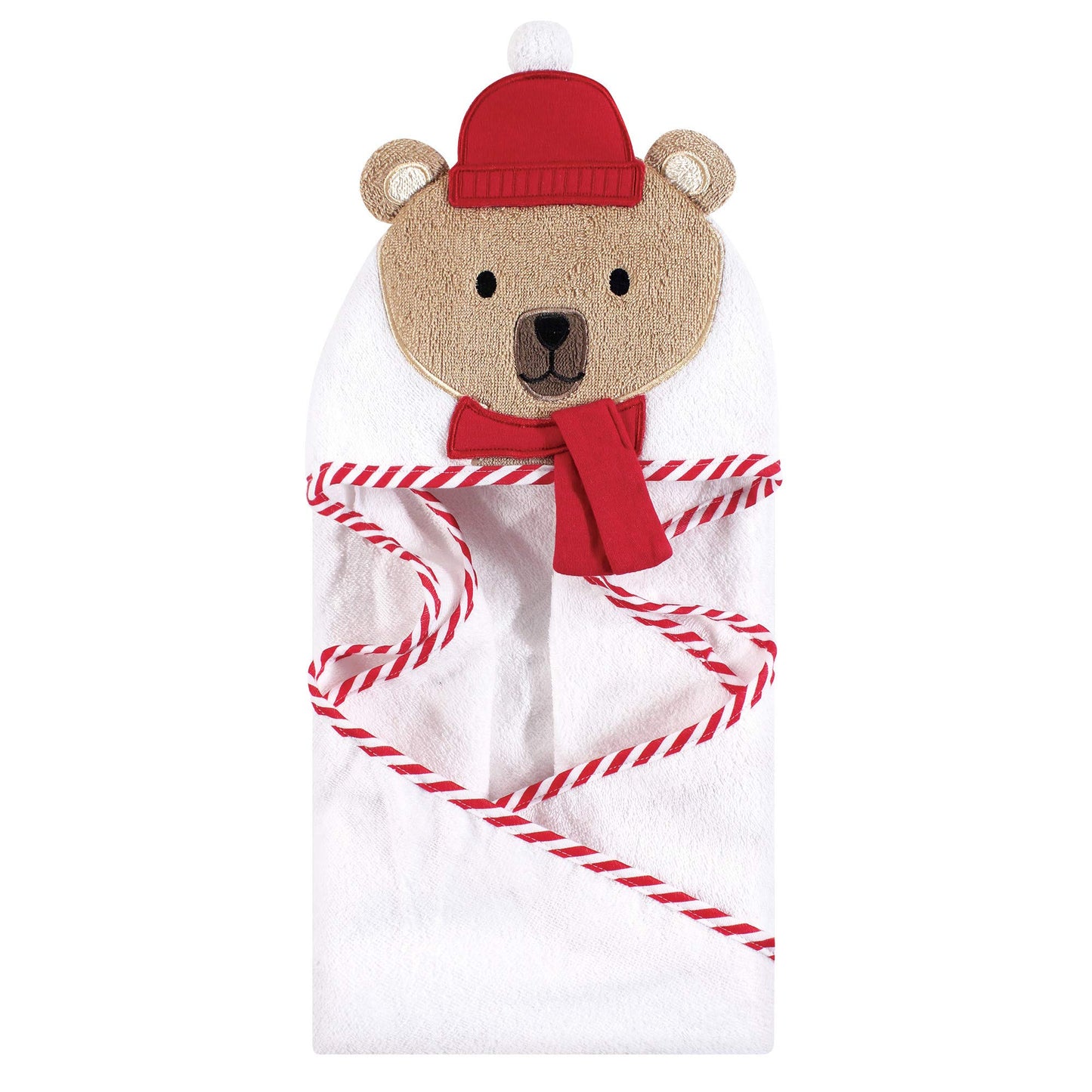 Hudson Baby Unisex Baby Cotton Animal Face Hooded Towel, Pretty Elephant, One Size
