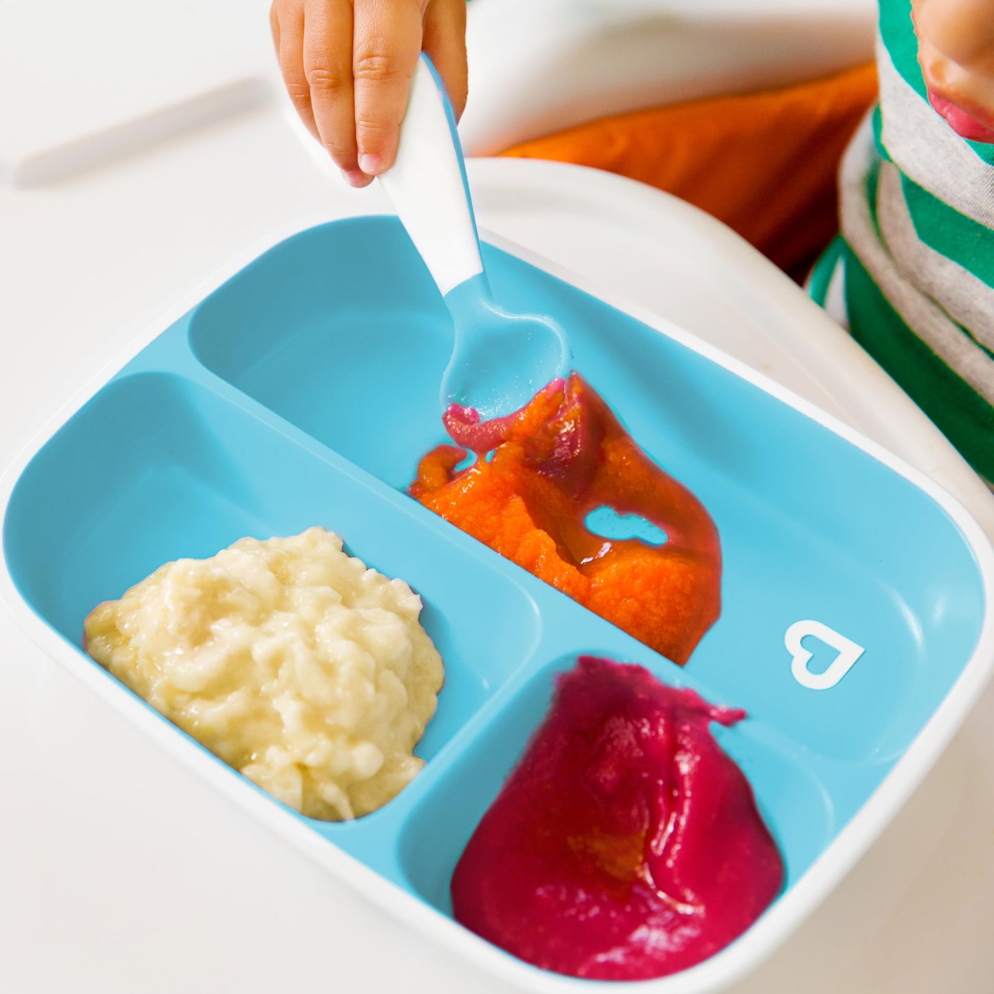 Munchkin® Splash™ 4 Piece Toddler Divided Plate and Bowl Dining Set, Pink/Purple