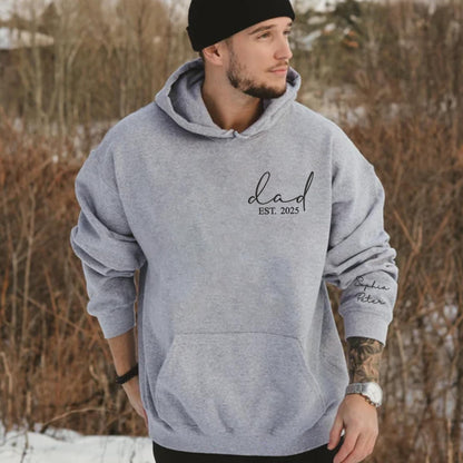 Personalized Embroidered Dad Sweatshirt with Kid Names, Gift for Father, Dad Hoodie Sweater 2