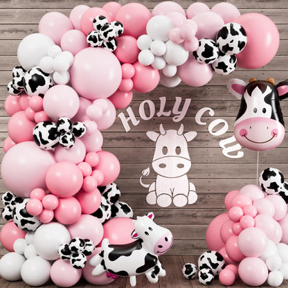 ALL-IN-1 Cow Balloon Arch Kit with BONUS Cows Balloons for Cow Party Decorations - Cowgirl Balloon Arch Kit for Cowgirl Baby Shower Decorations & Cows Birthday Party Decoration